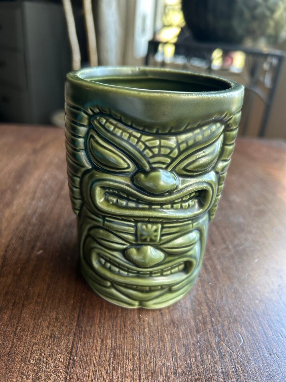 Hawaiian Money Tiki God Mug Hand Painted Ceramic